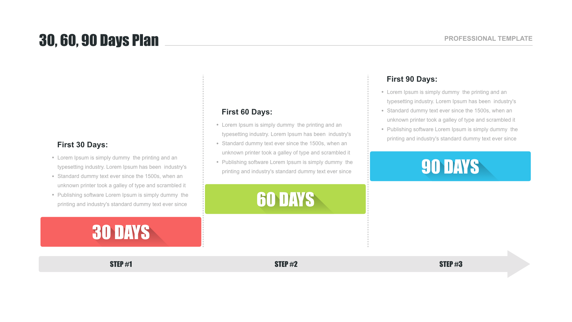 30-60-90 Days Plan PPT Free Template