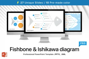Fishbone diagram template pack for PowerPoint and Keynote