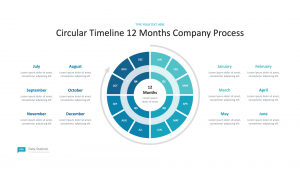 Circular timeline 12 months company process for PowerPoint and Keynote