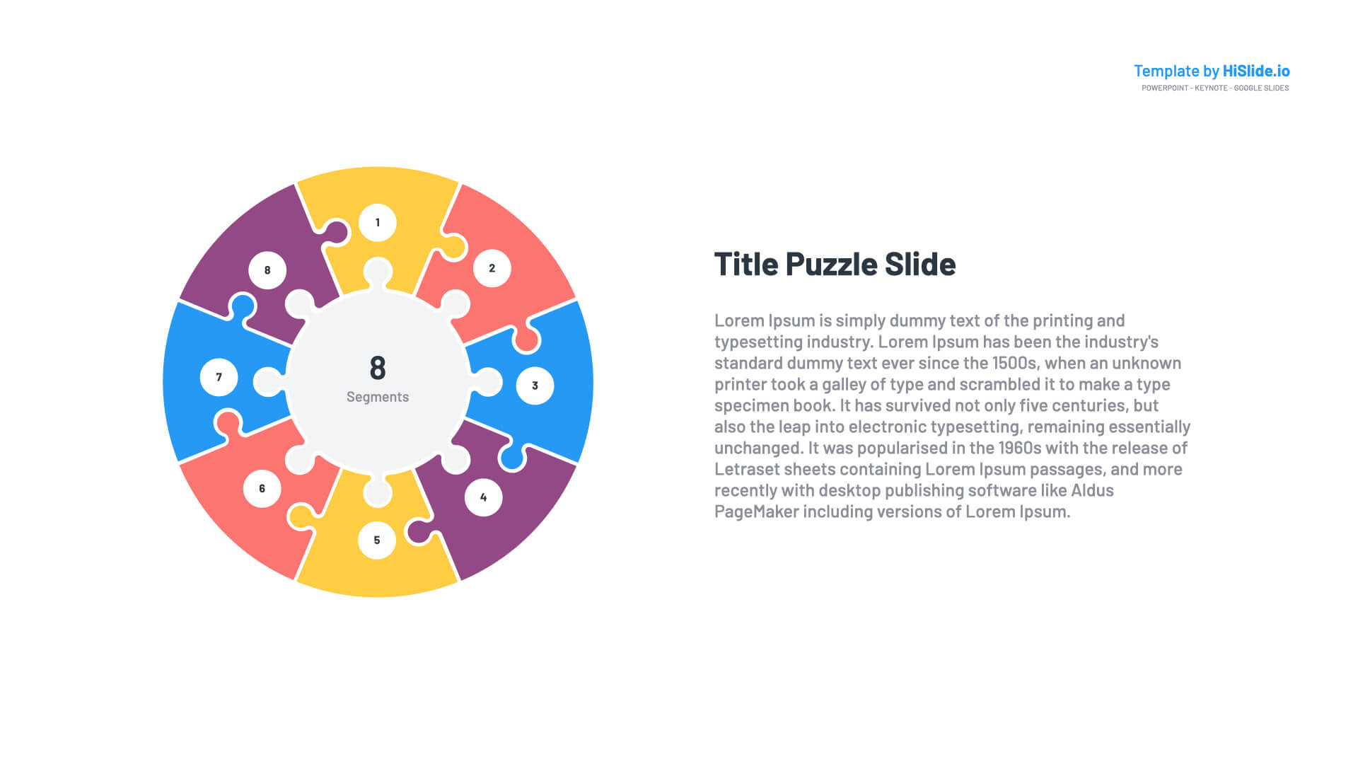 Free 7 Pieces Circle Puzzle PowerPoint Template & Google Slides