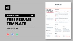 Resume template in Powerpoint presentation and Keynote