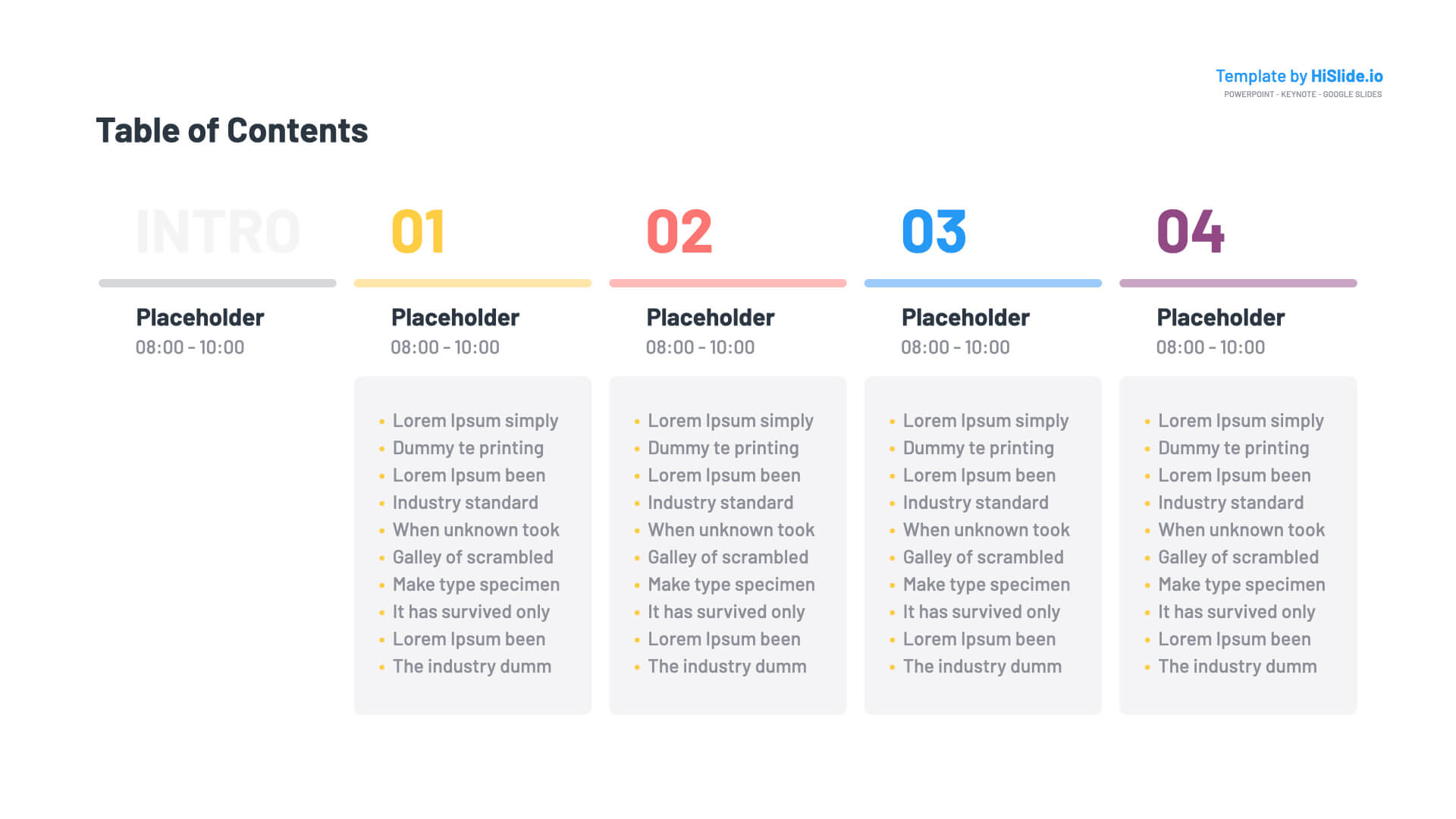 Table of Contents PowerPoint PPT, Google Slides, Keynote FREE