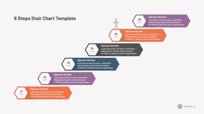 6 Steps Stair Chart Template